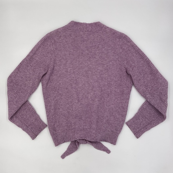 Anthropologie MOTH NWOT Freeport Tie Front Sweater Lavender Purple V Neck XS - Picture 4 of 16